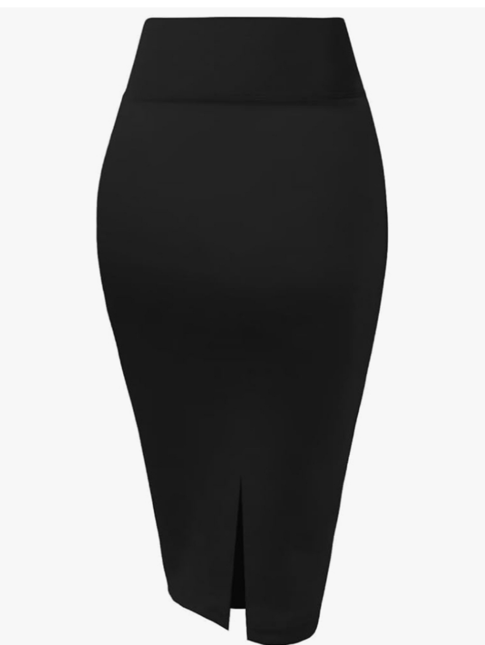 PENCIL SKIRT,high waist,below knee,premium Nylon/Ponte stretch,Black, New,sz M